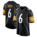 Yuxns P.Steelers #6 Patrick Queen Player Black Home Game Stitched Jerseys