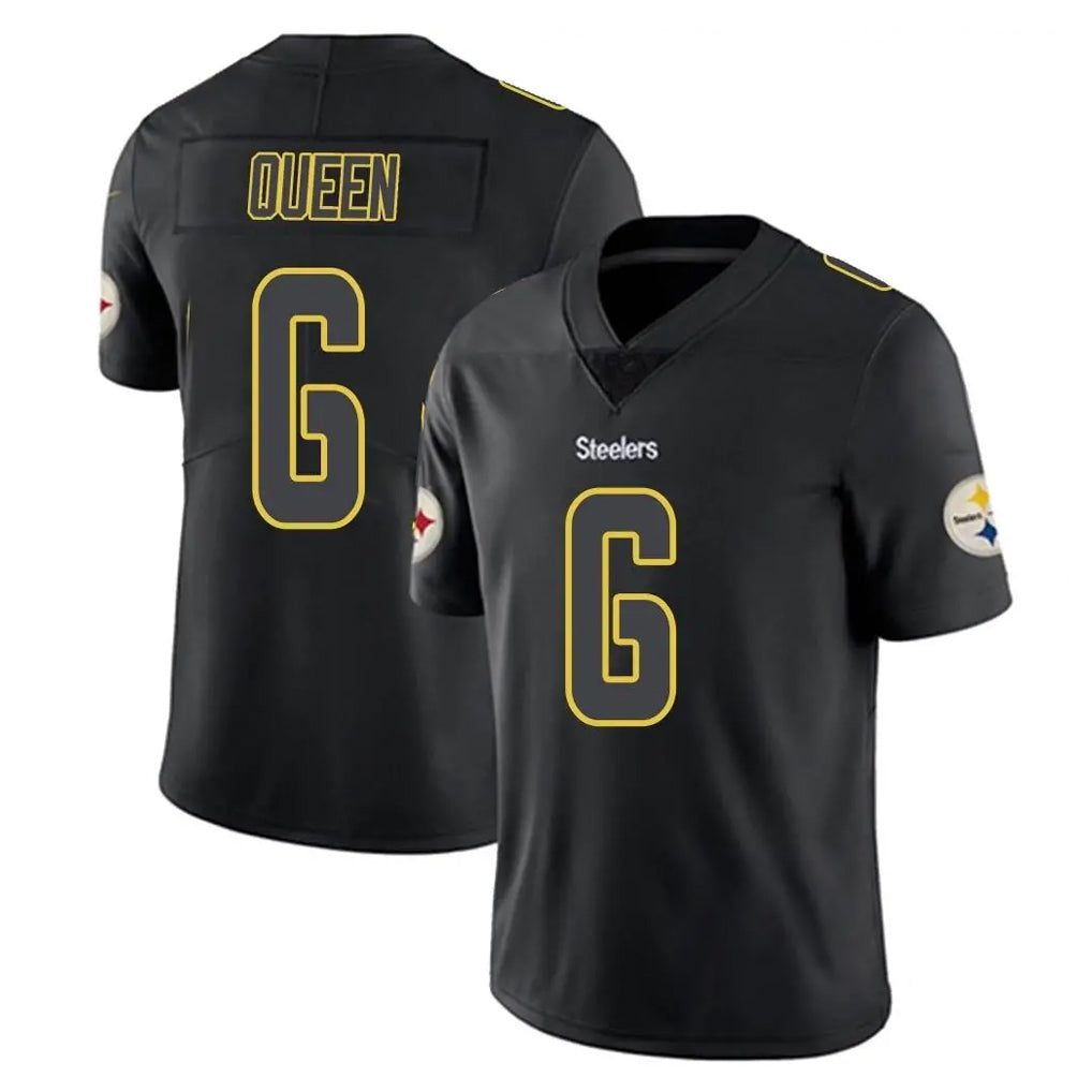 Yuxns P.Steelers #6 Patrick Queen Player Black Impact Limited Home Game Stitched Jerseys