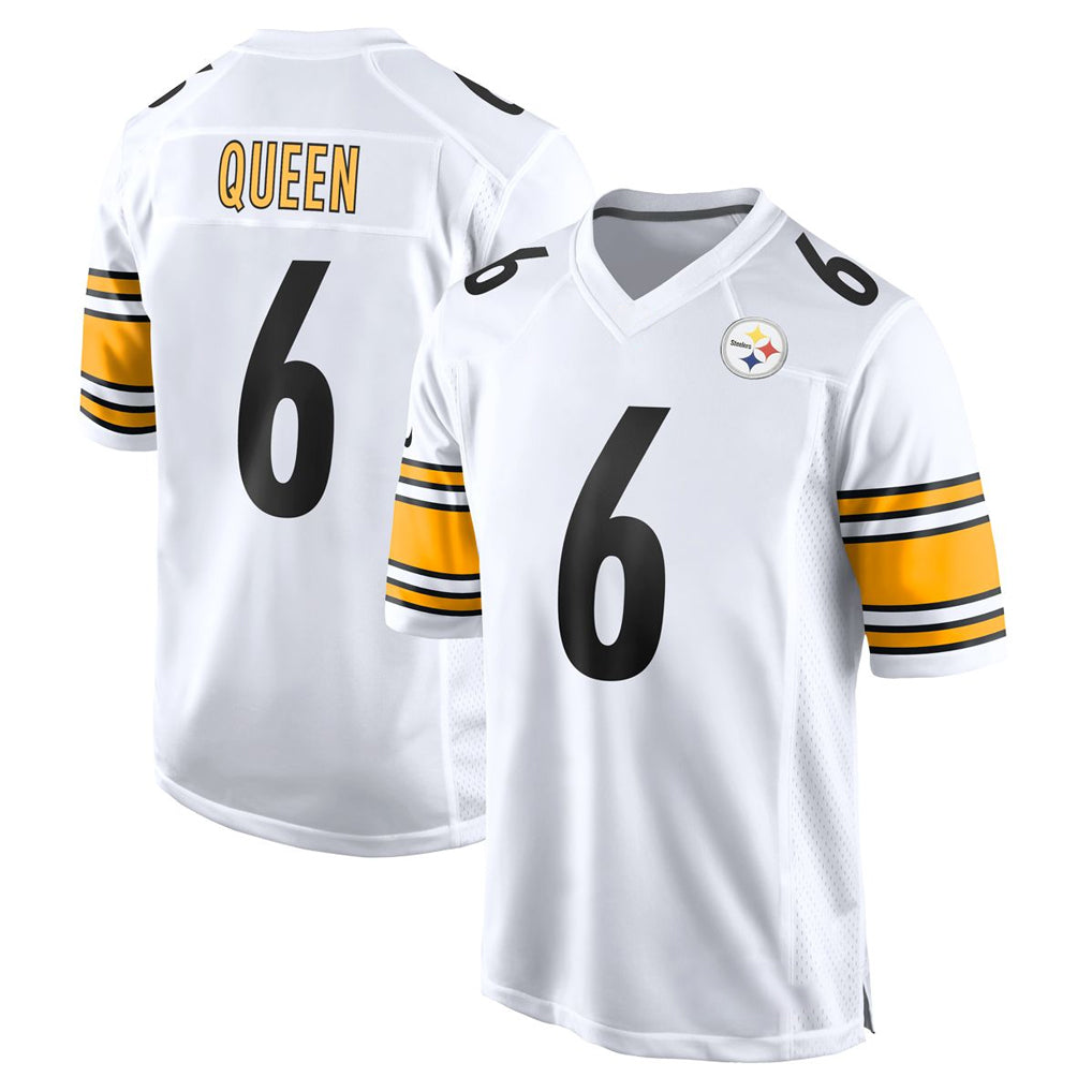 Yuxns P.Steelers #6 Patrick Queen Player White Home Game Stitched Jerseys