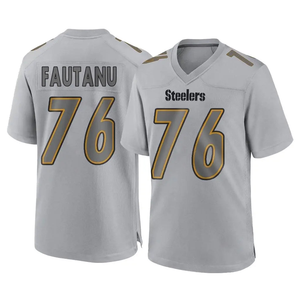 Yuxns P.Steelers #76 Troy Fautanu Player Gray Atmosphere Fashion Home Game Stitched Jerseys