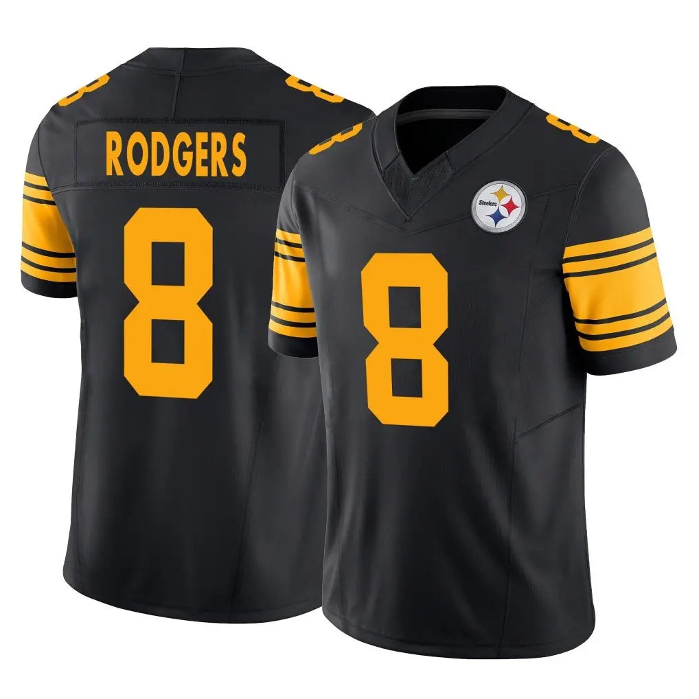Yuxns P.Steelers #8 Aaron Rodgers Player Black Limited 2nd Alternate Vapor F.U.S.E. Home Game Stitched Jerseys