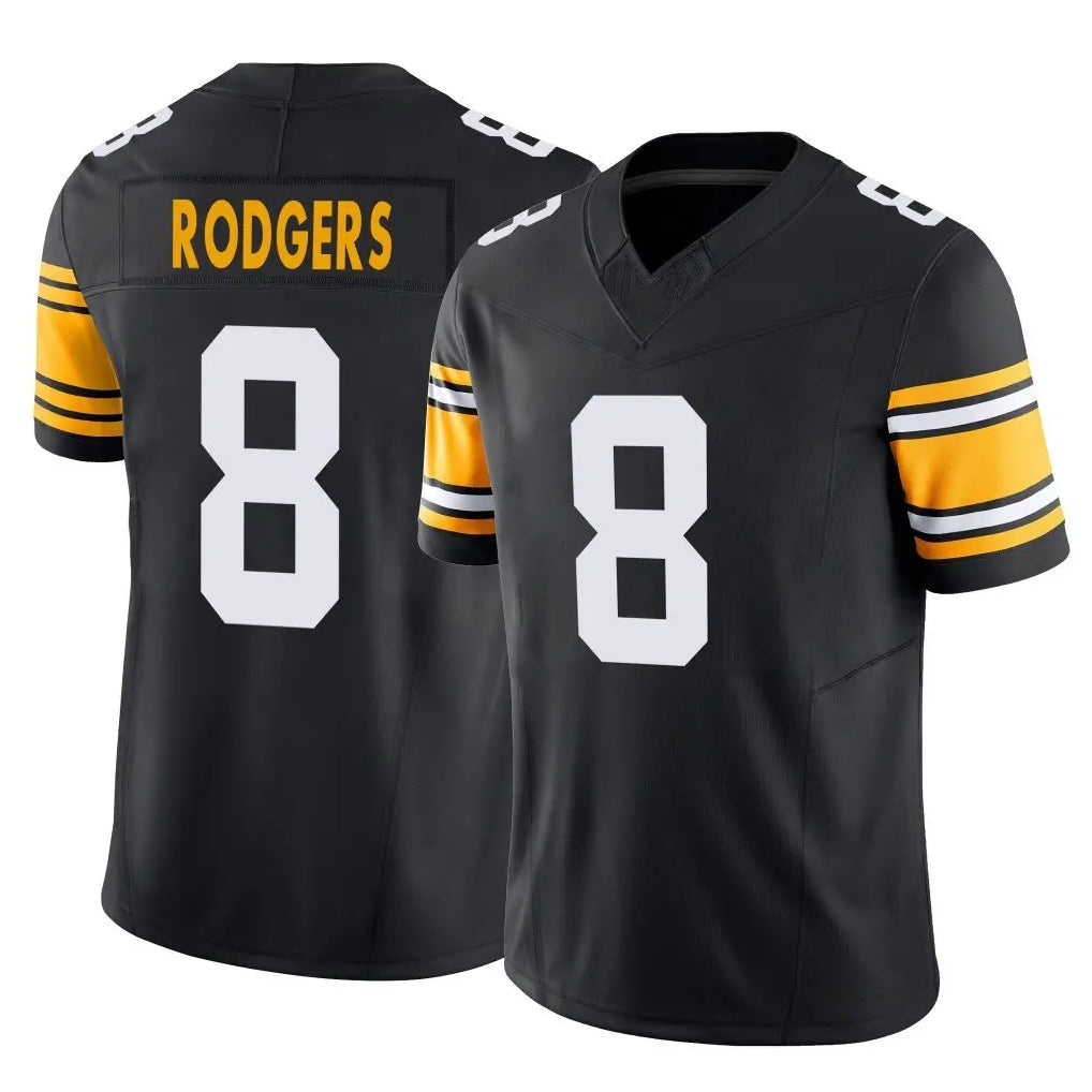 Yuxns P.Steelers #8 Aaron Rodgers Player Black Limited Alternate Vapor F.U.S.E. Home Game Stitched Jerseys