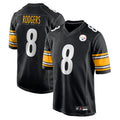 Yuxns P.Steelers #8 Aaron Rodgers Player Black Replica Game Stitched Jerseys