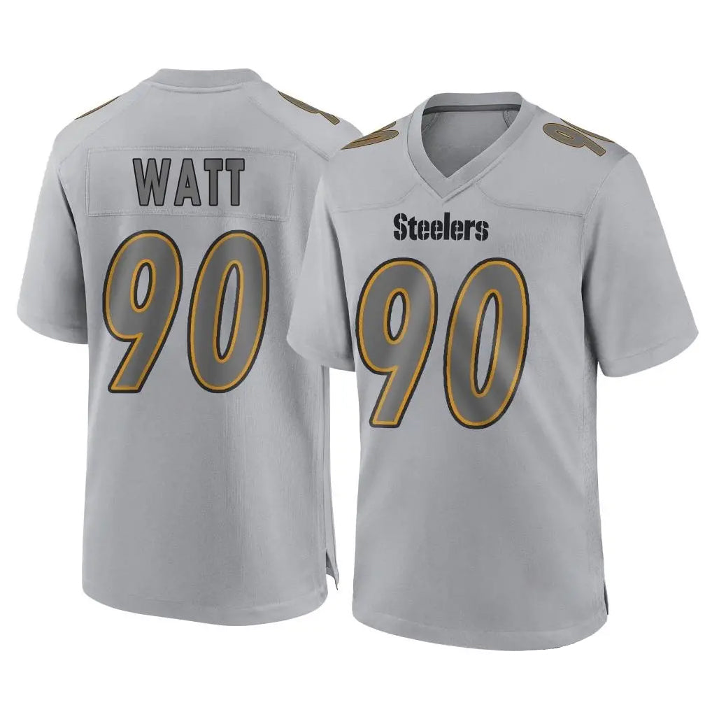 Yuxns P.Steelers #90 T.J. Watt Player Gray Atmosphere Fashion Home Game Stitched Jerseys