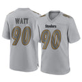 Yuxns P.Steelers #90 T.J. Watt Player Gray Atmosphere Fashion Home Game Stitched Jerseys