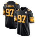Yuxns P.Steelers #97 Cameron Heyward Player Black Color Rush Home Game Stitched Jerseys