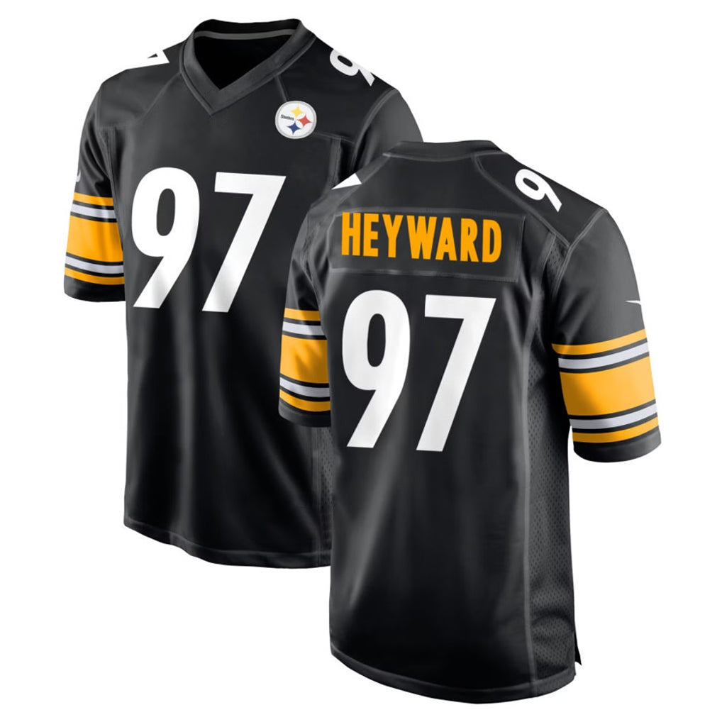 Yuxns P.Steelers #97 Cameron Heyward Player Black Home Game Stitched Jerseys