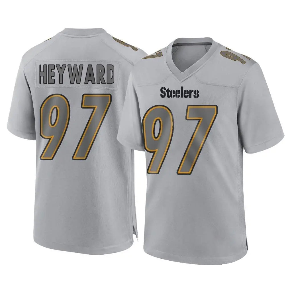 Yuxns P.Steelers #97 Cameron Heyward Player Gray Atmosphere Fashion Home Game Stitched Jerseys