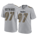 Yuxns P.Steelers #97 Cameron Heyward Player Gray Atmosphere Fashion Home Game Stitched Jerseys