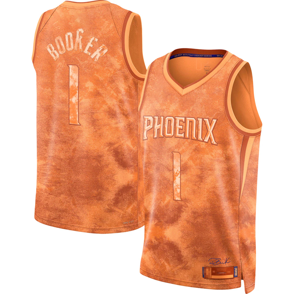 Yuxns P.Suns #1 Devin Booker Orange Select Series Swingman Stitched Jerseys