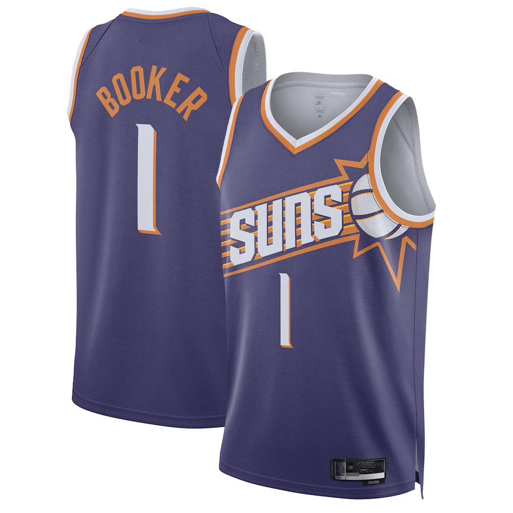 Yuxns P.Suns #1 Devin Booker Purple Swingman Stitched Jerseys - Icon Edition
