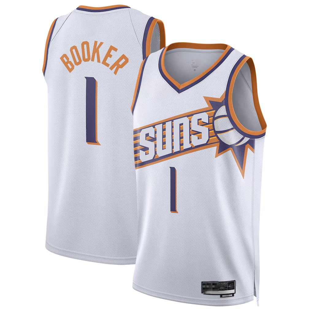 Yuxns P.Suns #1 Devin Booker White Swingman Stitched Jerseys - Association Edition