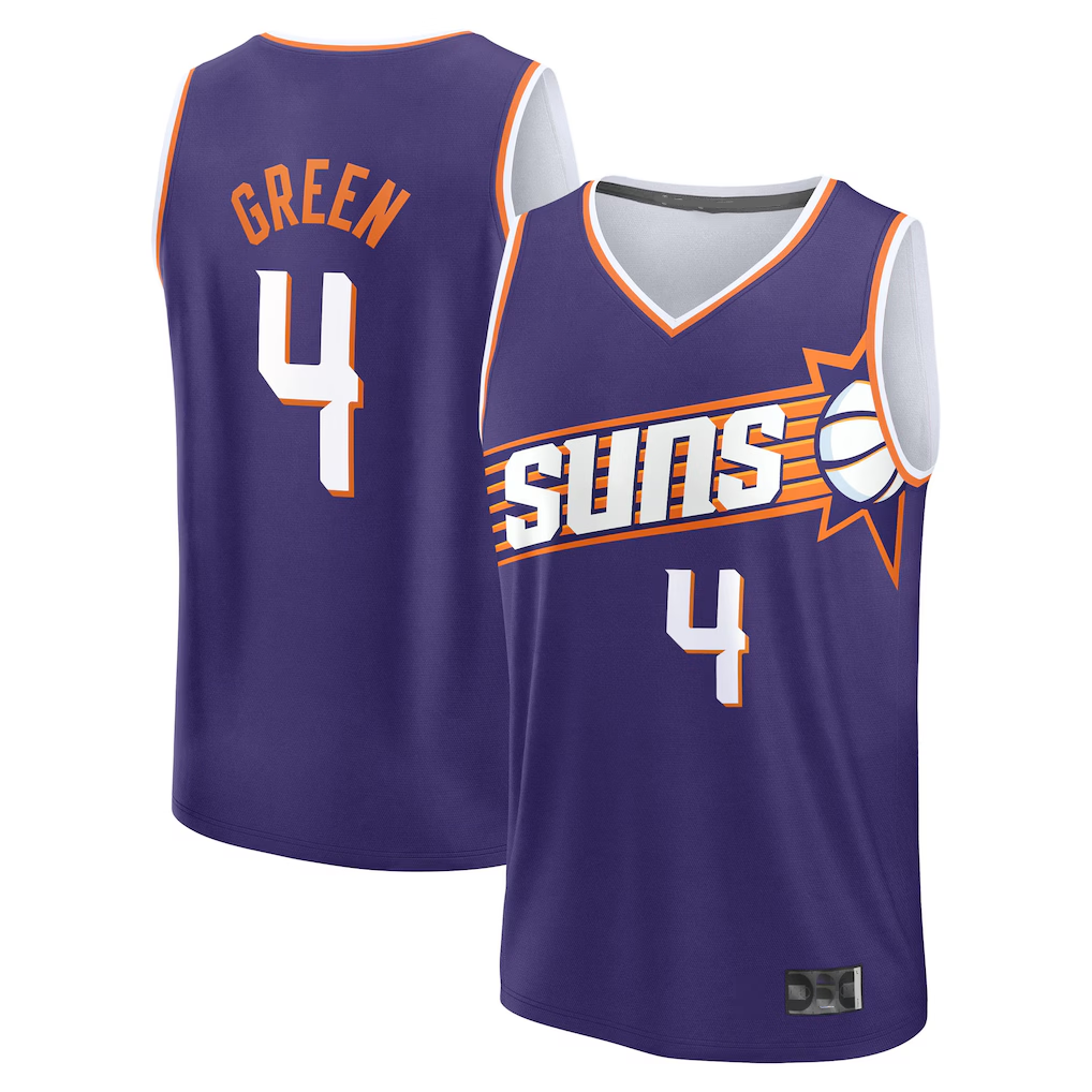 Yuxns P.Suns P.Suns #4 Jalen Green Purple Fast Break Replica Stitched Jerseys - Icon Edition