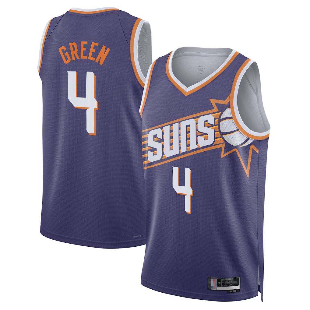 Yuxns P.Suns #4 Jalen Green Purple Swingman Stitched Jerseys - Icon Edition
