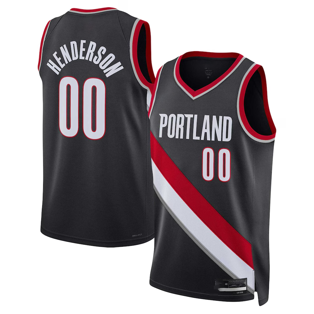 Yuxns PT.Blazers #00 Scoot Henderson Black 2023 Draft Swingman Stitched Jerseys - Icon Edition