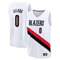 Yuxns PT.Blazers #0 Damian Lillard White Fast Break Replica Player Stitched Jerseys - Association Edition