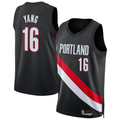 Yuxns PT.Blazers #16 Yang Hansen Black Swingman Stitched Jerseys - Icon Edition