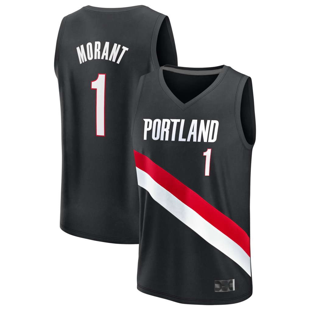 Yuxns PT.Blazers #1 Ja Morant Black Fast Break Stitched Jerseys - Icon Edition