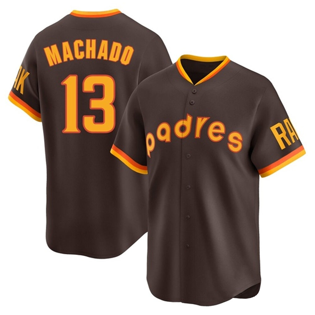Yuxns S.Diego Padres #13 Manny Machado Player Brown Home Cooperstown Collection Replica Game Stitched Jerseys