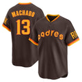 Yuxns S.Diego Padres #13 Manny Machado Player Brown Home Cooperstown Collection Replica Game Stitched Jerseys