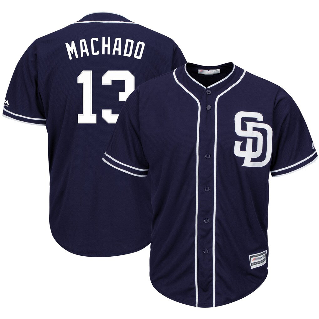 Yuxns S.Diego Padres #13 Manny Machado Player Navy Cool Base Game Stitched Jerseys