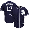 Yuxns S.Diego Padres #13 Manny Machado Player Navy Cool Base Game Stitched Jerseys