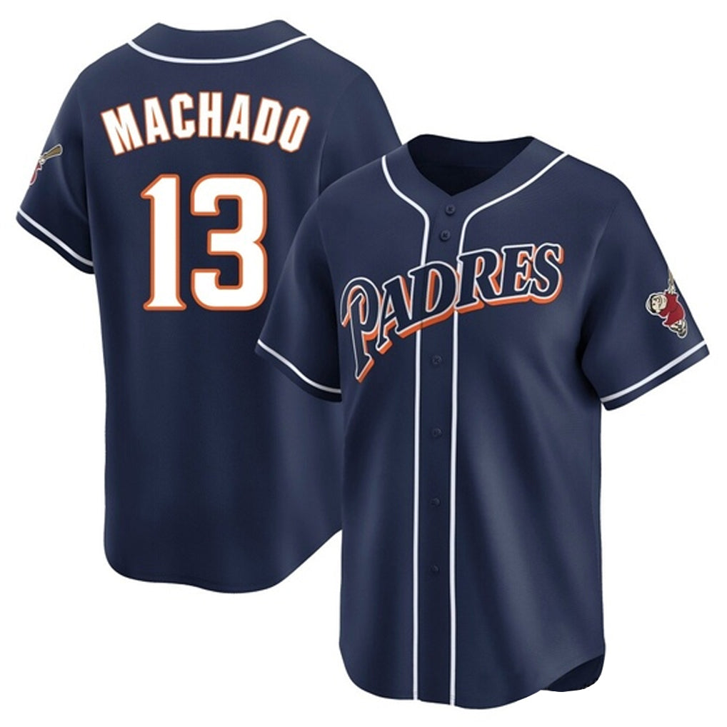 Yuxns S.Diego Padres #13 Manny Machado Player Navy Cooperstown Collection Limited Home Stitched Jerseys