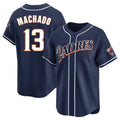 Yuxns S.Diego Padres #13 Manny Machado Player Navy Cooperstown Collection Limited Home Stitched Jerseys