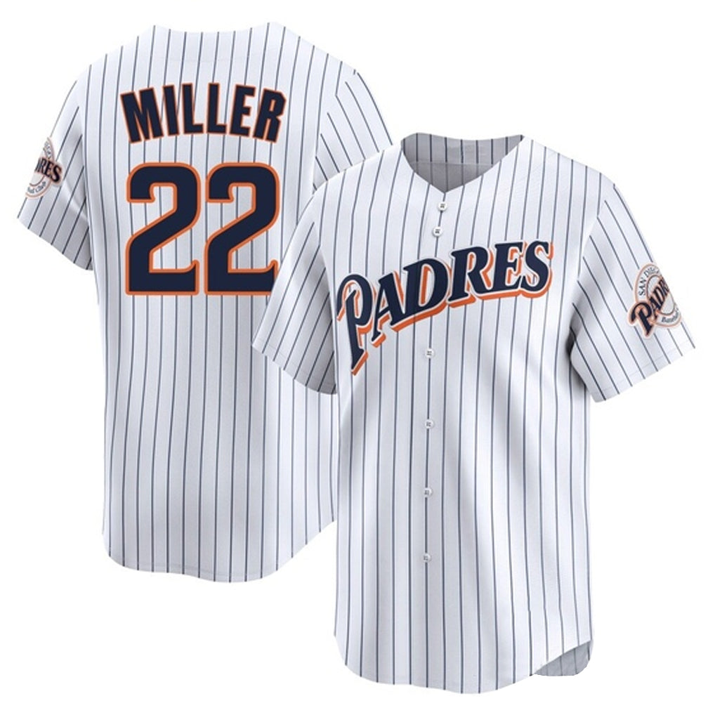Yuxns S.Diego Padres #22 Mason Miller Player White Cooperstown Collection Limited Home Stitched Jerseys