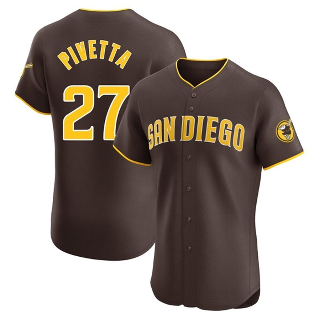 Yuxns S.Diego Padres #27 Nick Pivetta Player Brown Home Limited Elite Stitched Jerseys
