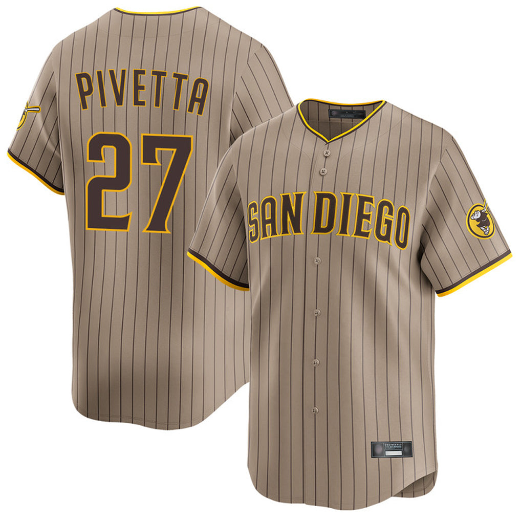 Yuxns S.Diego Padres #27 Nick Pivetta Player Khaki Home Limited Stitched Jerseys