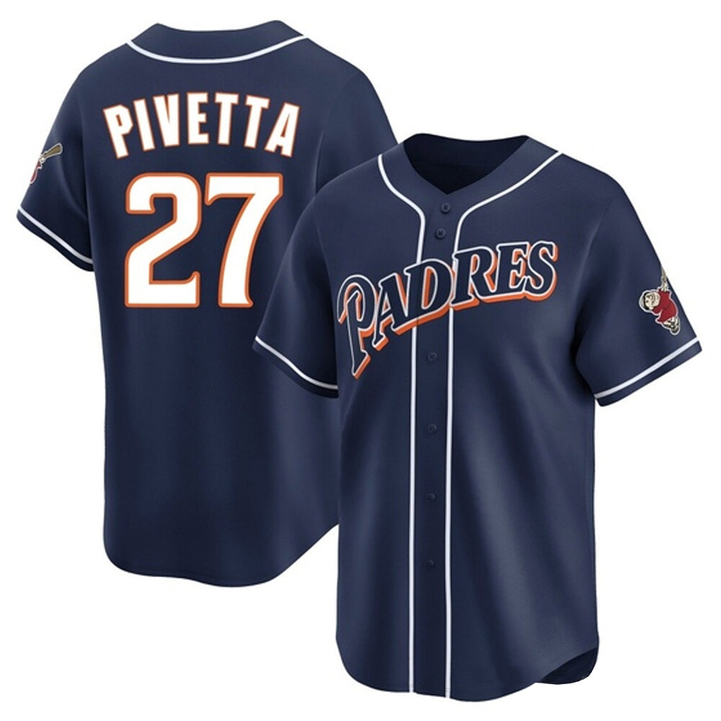 Yuxns S.Diego Padres #27 Nick Pivetta Player Navy Cooperstown Collection Limited Home Stitched Jerseys