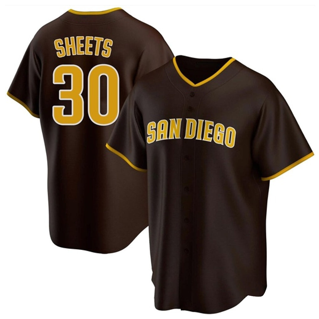 Yuxns S.Diego Padres #30 Gavin Sheets Player Brown Home Game Stitched Jerseys
