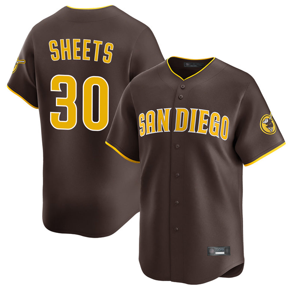 Yuxns S.Diego Padres #30 Gavin Sheets Player Brown Home Limited Stitched Jerseys