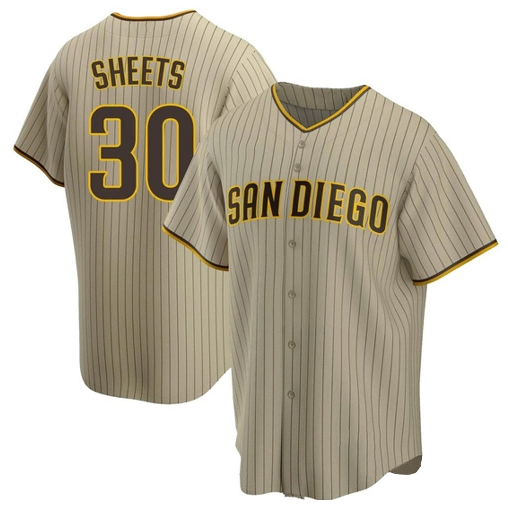 Yuxns S.Diego Padres #30 Gavin Sheets Player Khaki Home Game Stitched Jerseys