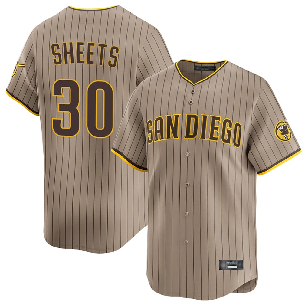 Yuxns S.Diego Padres #30 Gavin Sheets Player Khaki Home Limited Stitched Jerseys