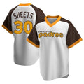 Yuxns S.Diego Padres #30 Gavin Sheets Player White Home Cooperstown Collection Replica Game Stitched Jerseys
