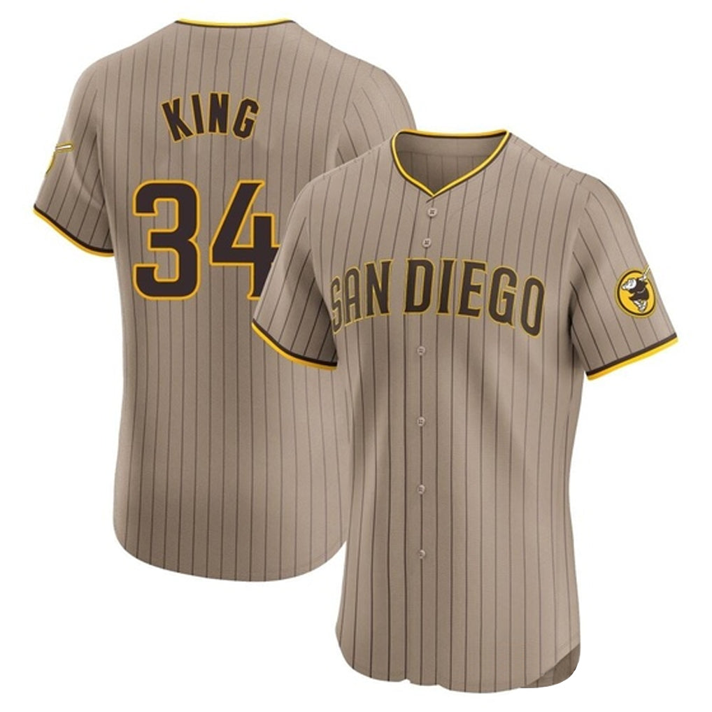 Yuxns S.Diego Padres #34 Michael King Player Khaki Home Limited Elite Stitched Jerseys