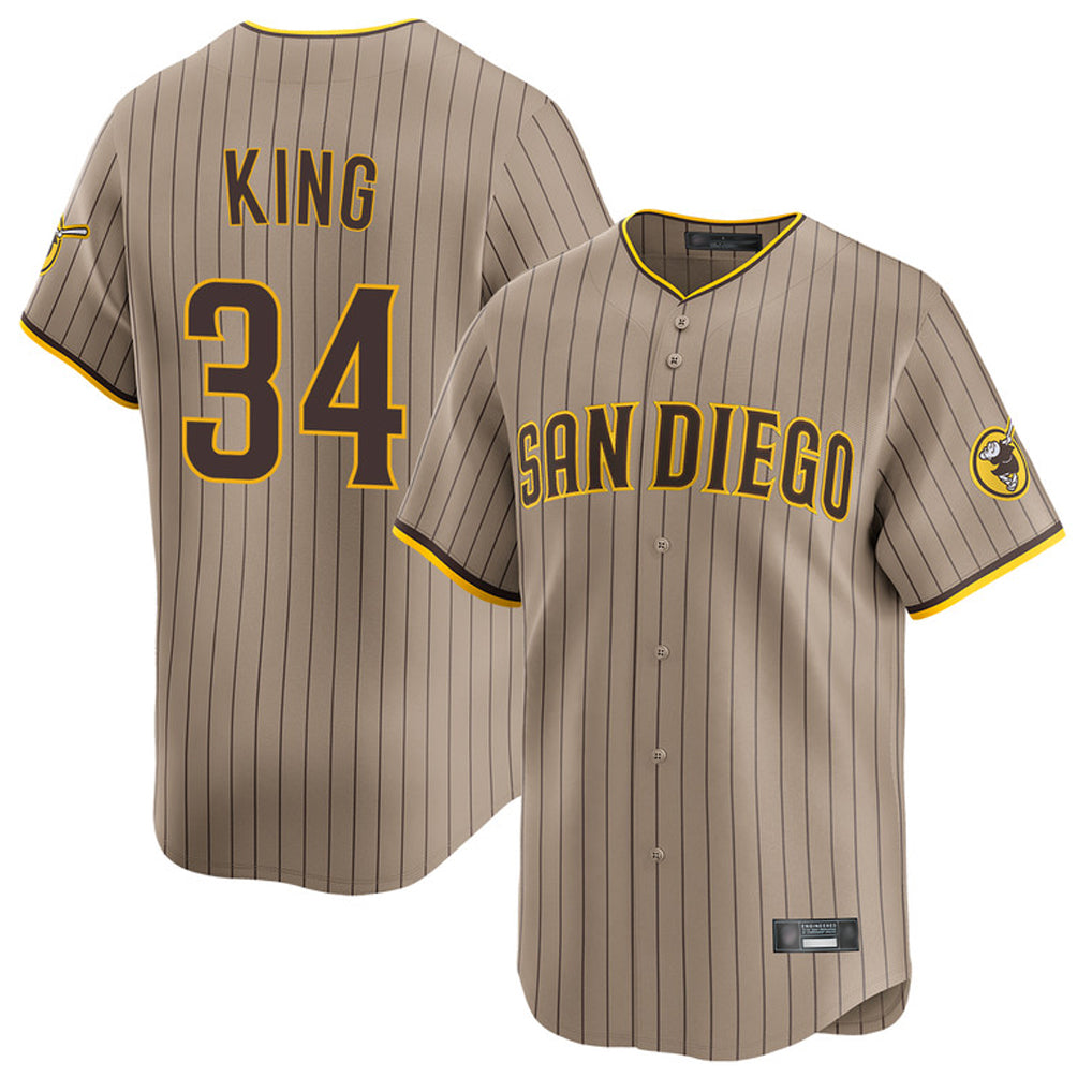 Yuxns S.Diego Padres #34 Michael King Player Khaki Home Limited Stitched Jerseys