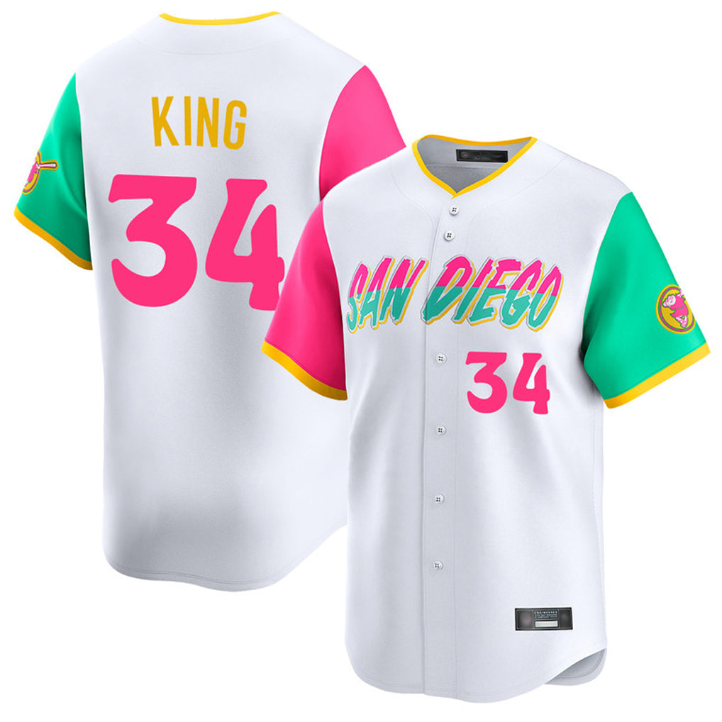 Yuxns S.Diego Padres #34 Michael King Player White City Connect Home Limited Stitched Jerseys