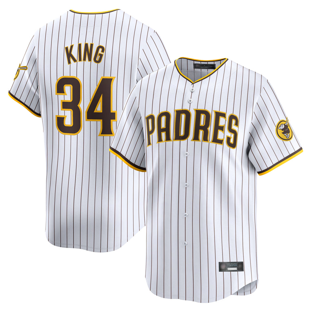 Yuxns S.Diego Padres #34 Michael King Player White Home Limited Stitched Jerseys