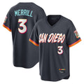 Yuxns S.Diego Padres #3 Jackson Merrill Player Obsidian 2026 City Connect Home Limited T-shirt Stitched Jerseys
