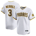 Yuxns S.Diego Padres #3 Jackson Merrill Player White Home Limited Stitched Jerseys