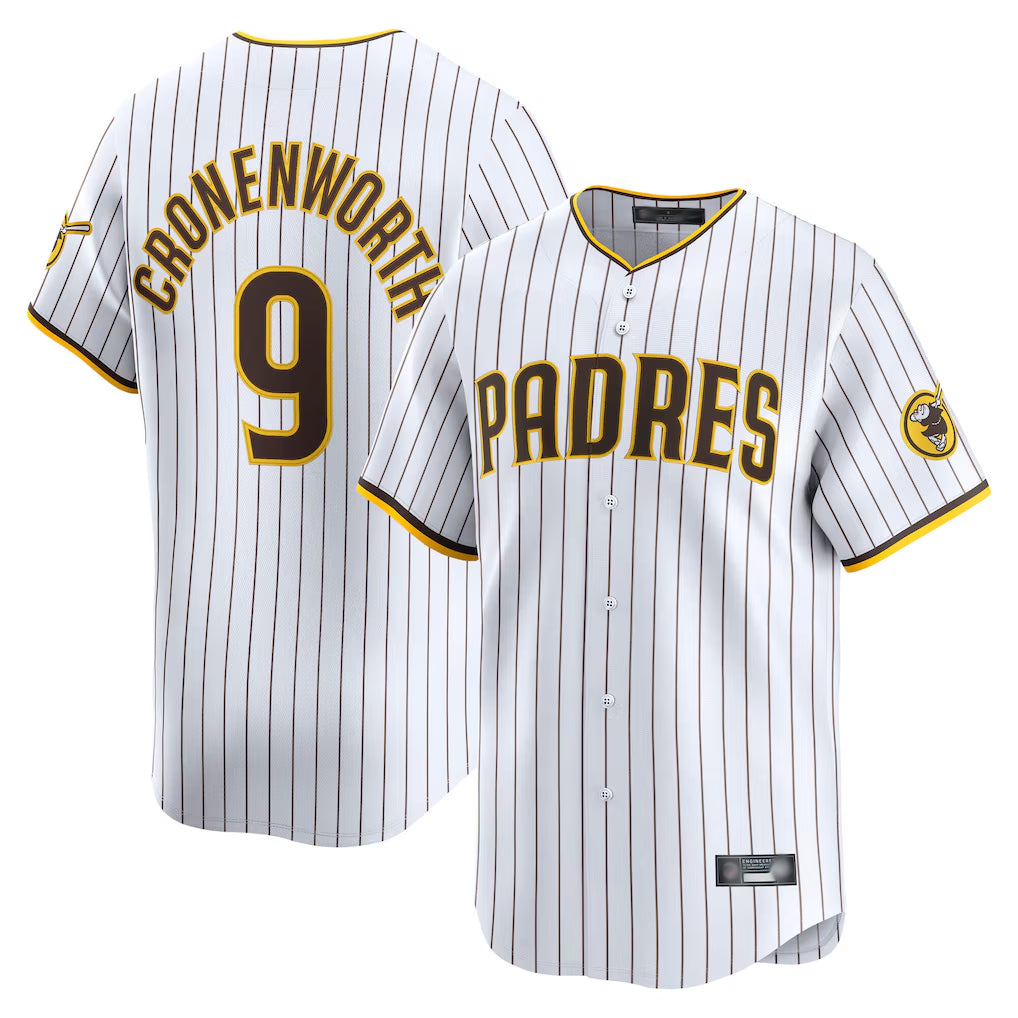 Yuxns S.Diego Padres #9 Jake Cronenworth Player White Home Limited Stitched Jerseys