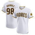 Yuxns S.Diego Padres #98 Randy Vasquez Player White Home Limited Elite Stitched Jerseys