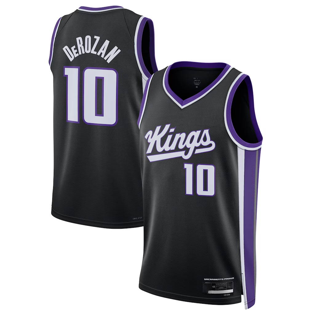 Yuxns S.Kings #10 DeMar DeRozan Black Swingman Player Stitched Jerseys- Icon Edition