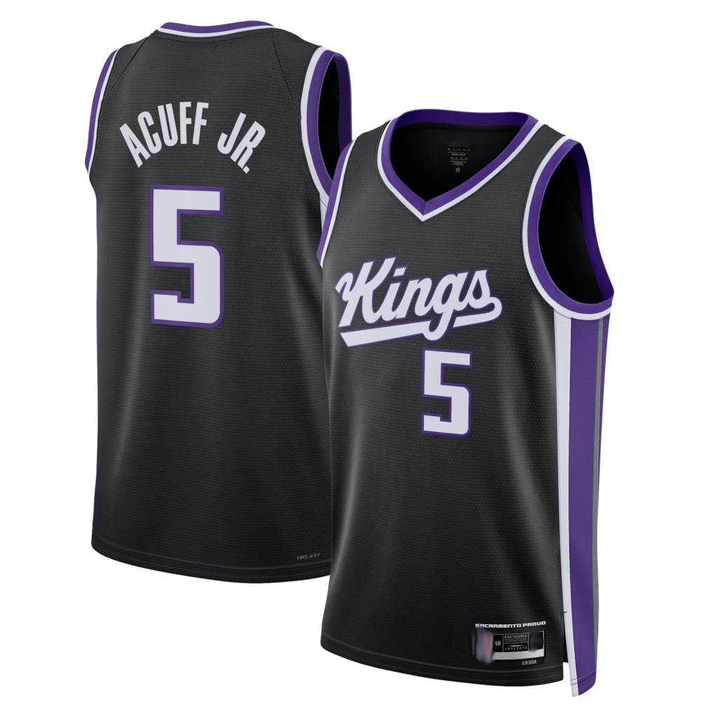 Yuxns S.Kings #5 Darius Acuff Jr. Black Swingman Stitched Jerseys- Icon Edition