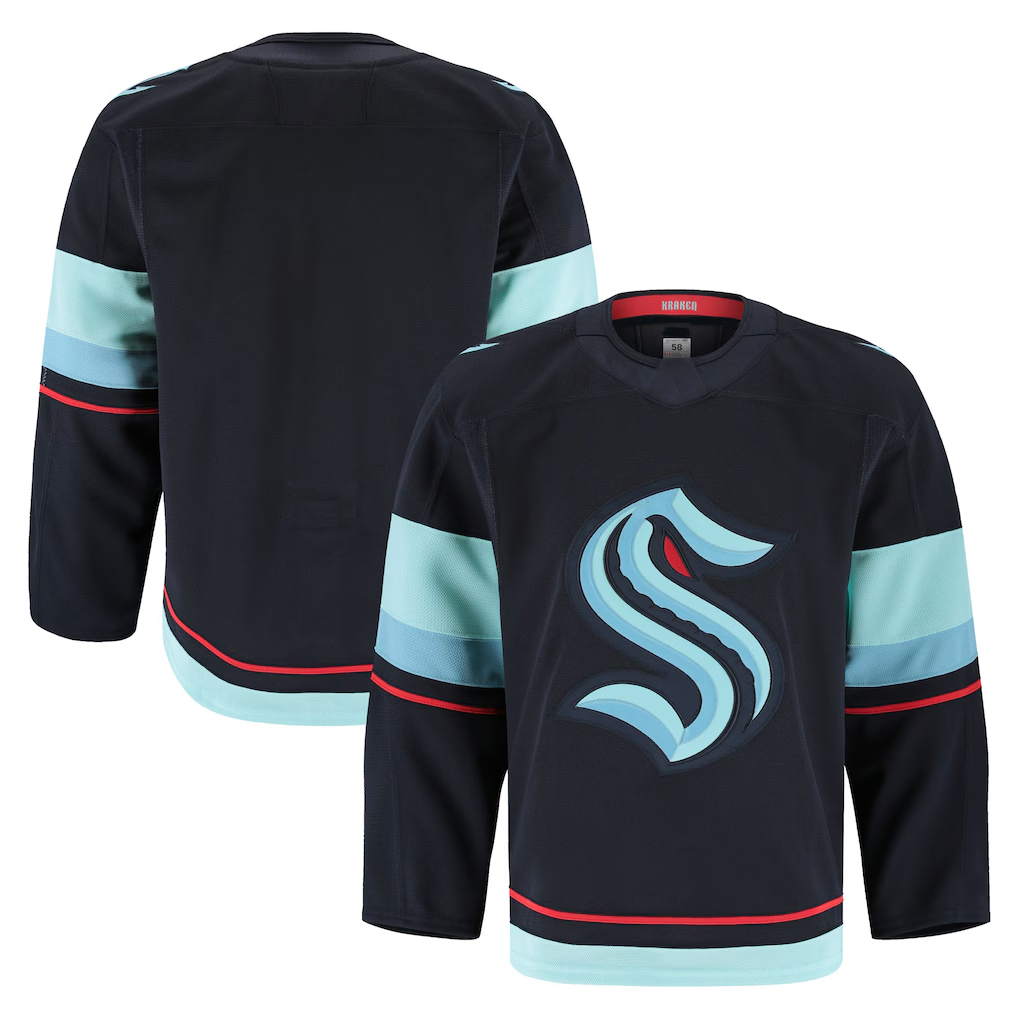 Yuxns S.Kraken Deep Sea Blue Home Authentic Pro Jerseys