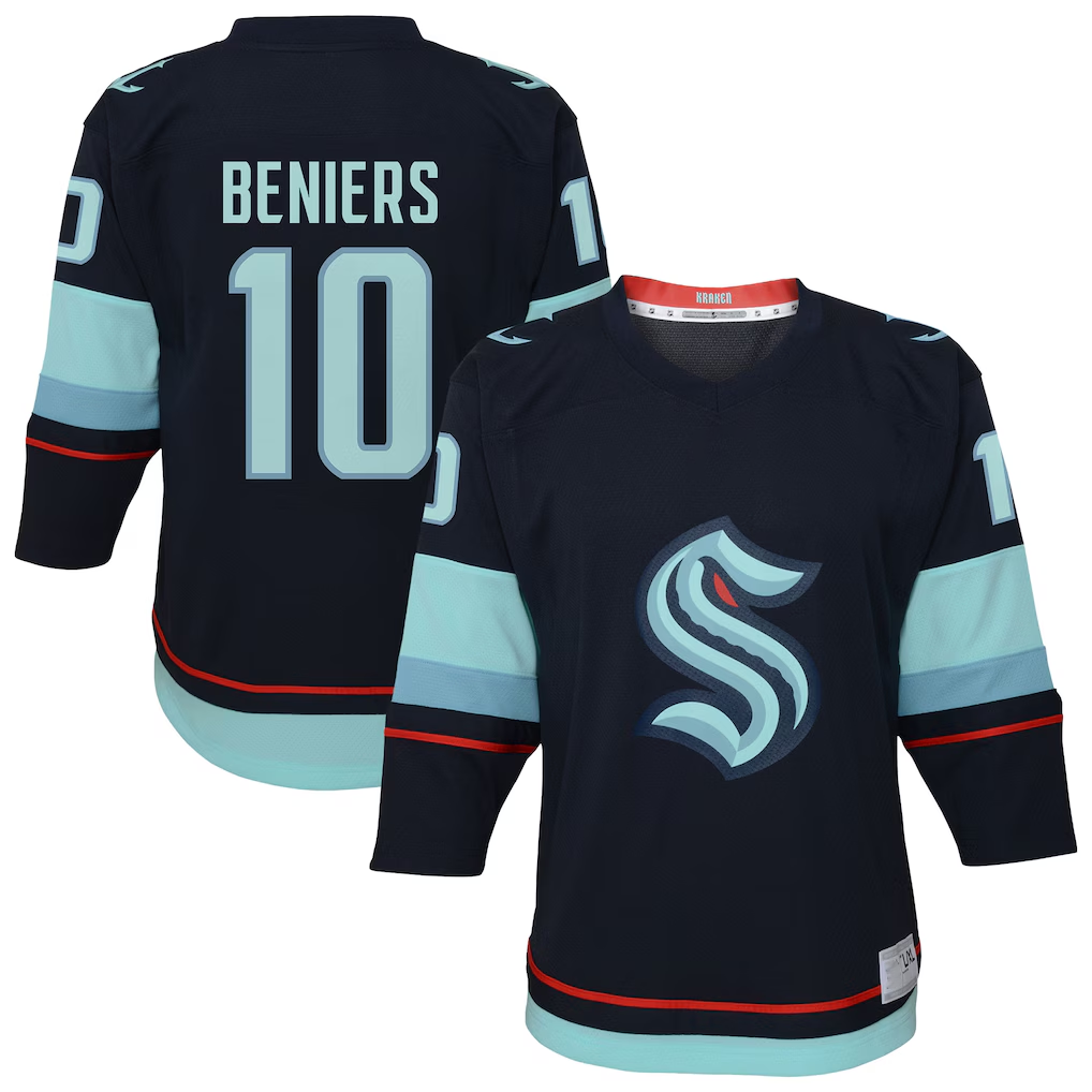 Yuxns S.Kraken #10 Matty Beniers Navy Alternate Replica Player Jerseys