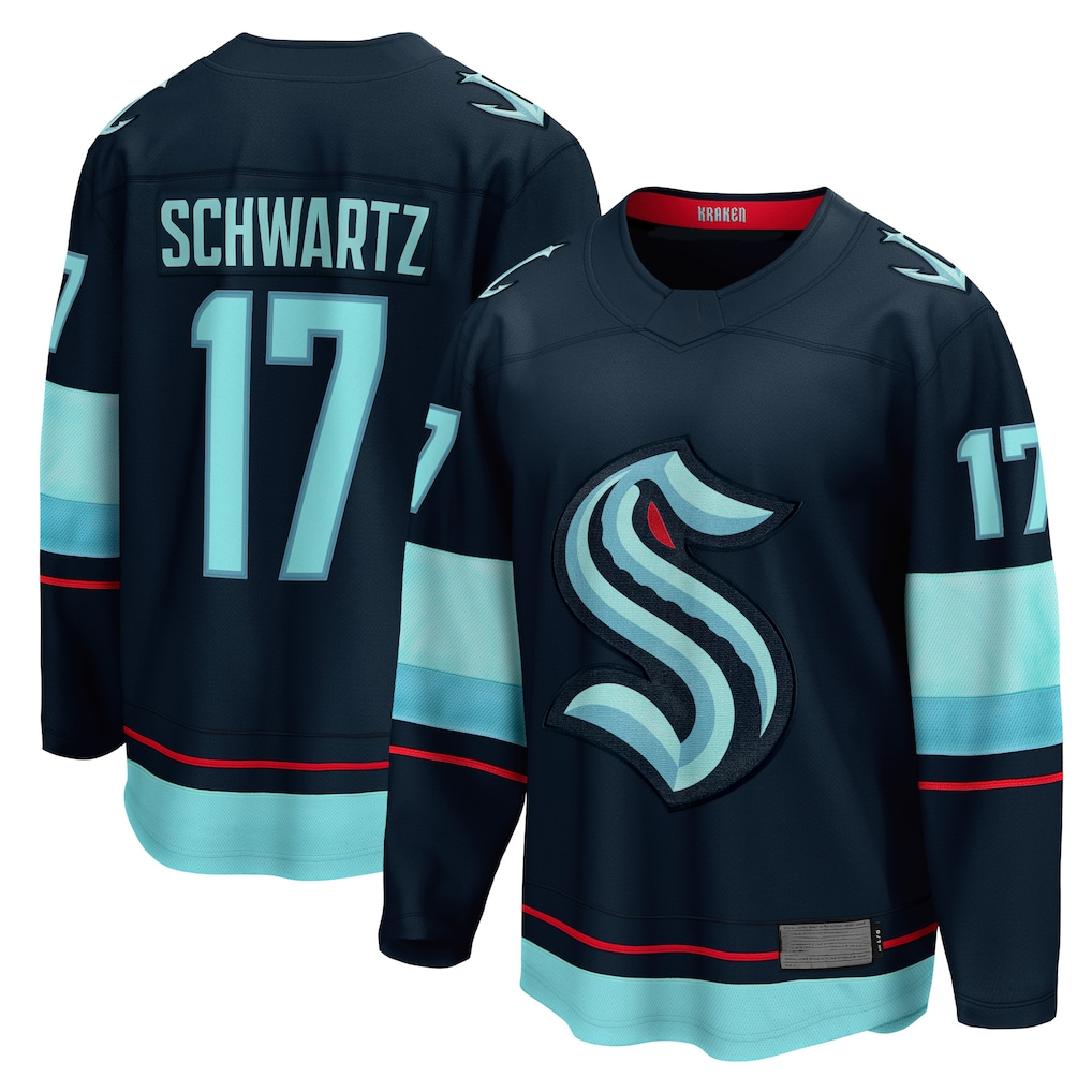 Yuxns S.Kraken #17 Jaden Schwartz Navy Home Breakaway Player Jerseys